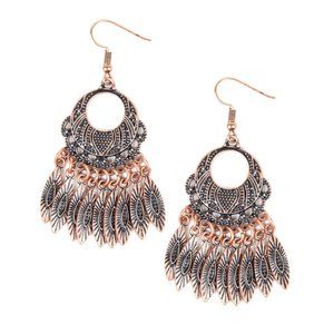 NWT Detailed copper dangling fish hooks